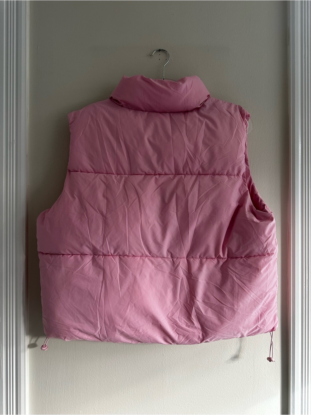 Light Pink Quilted Puffer Vest - Sleeveless Zip Front - Picture 2 of 3
